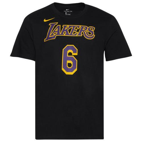 Nike Mens Lakers Restart Name & Number T-Shirt - Yellow/Purple/Black Product Image