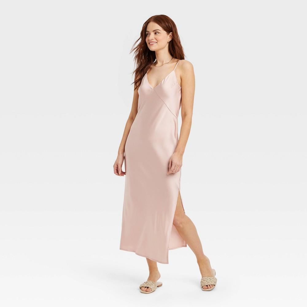 Womens Maxi Slip Dress - A New Day Pink XL Product Image