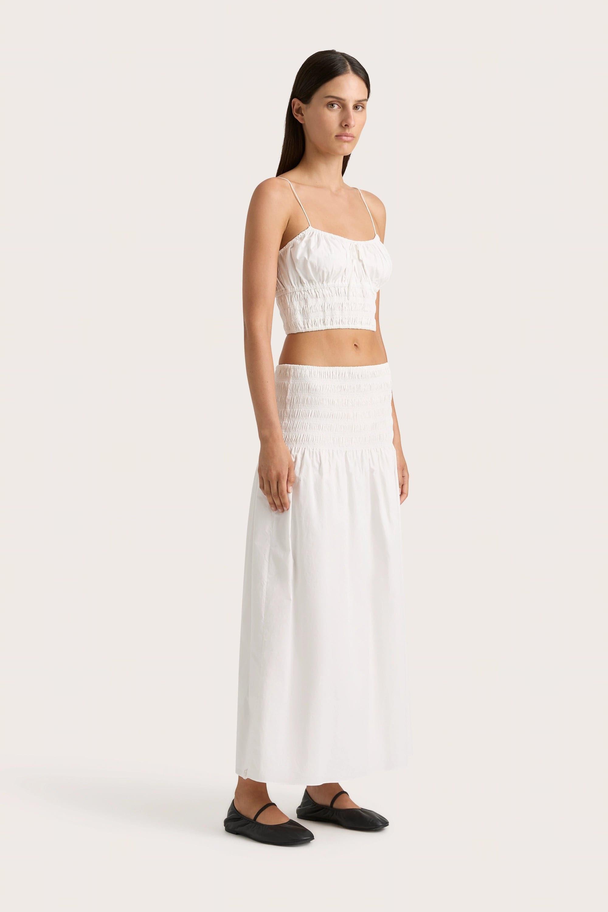 Baia Midi Skirt White Product Image