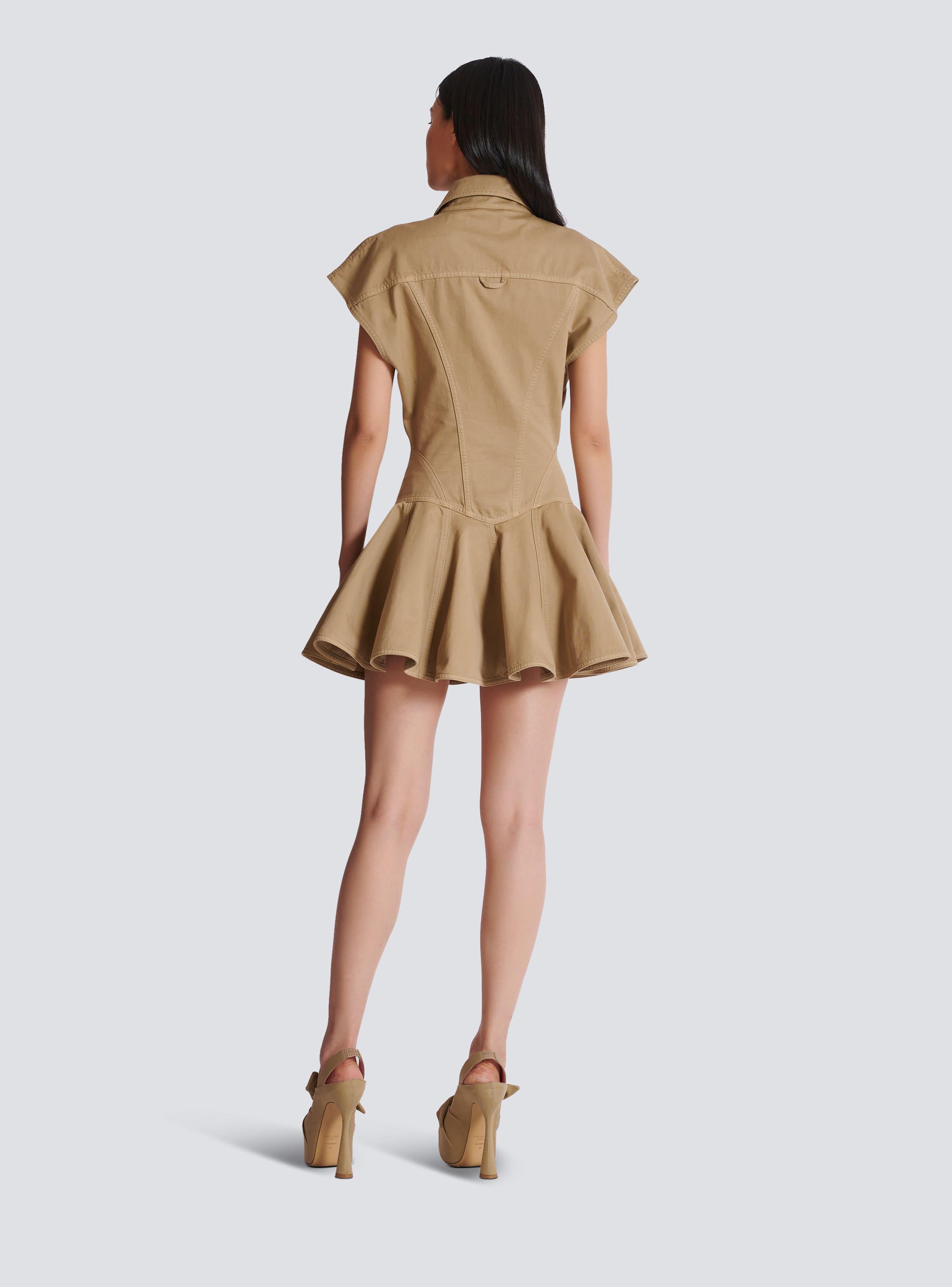 Flared dress in cotton canvas Product Image