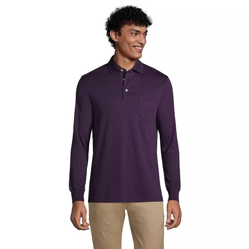 Big & Tall Lands End Super Soft Relaxed-Fit Supima Pocket Polo, Mens Product Image