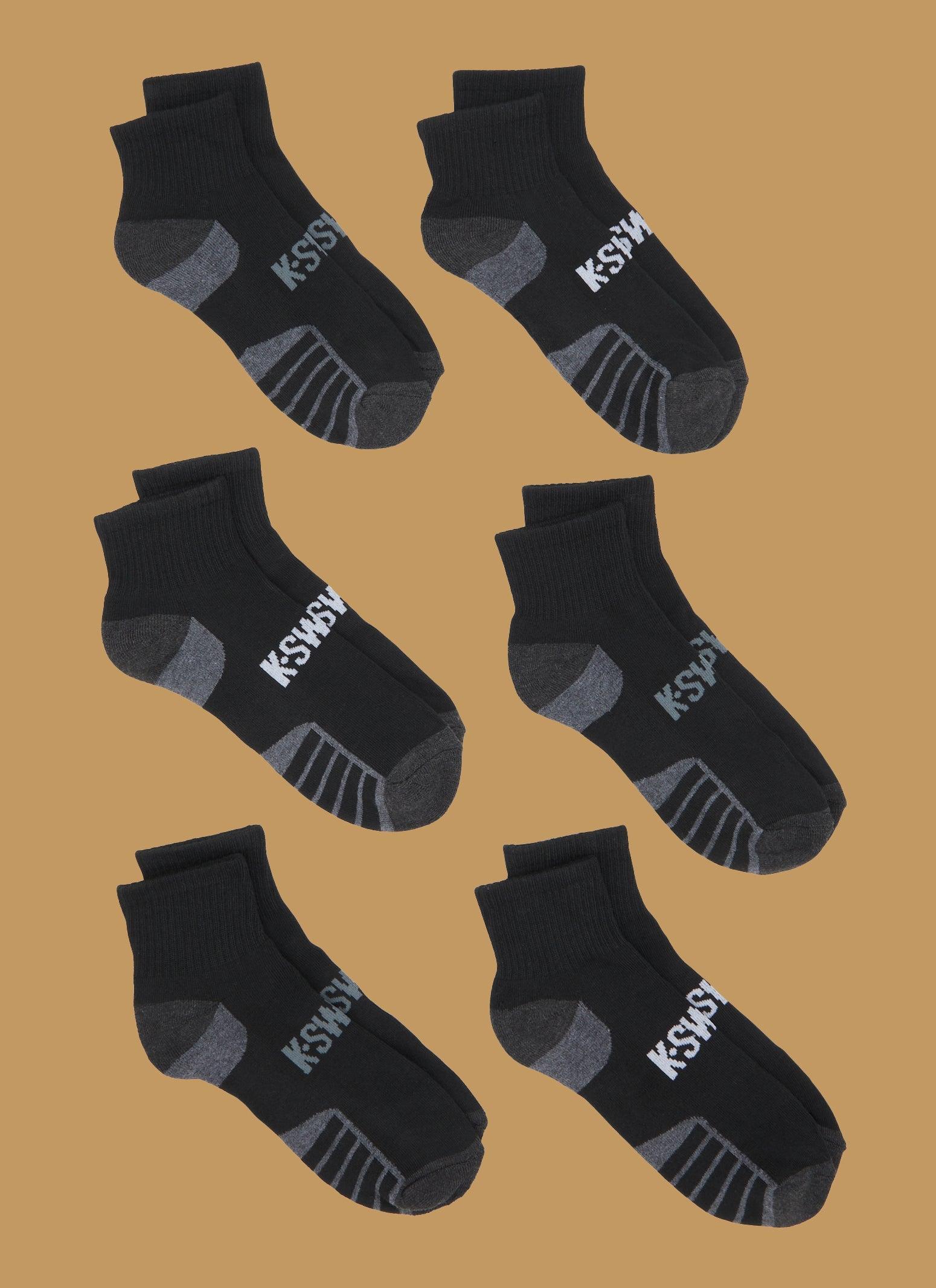 Mens K-Swiss Quarter Socks 6 Pack Male Product Image