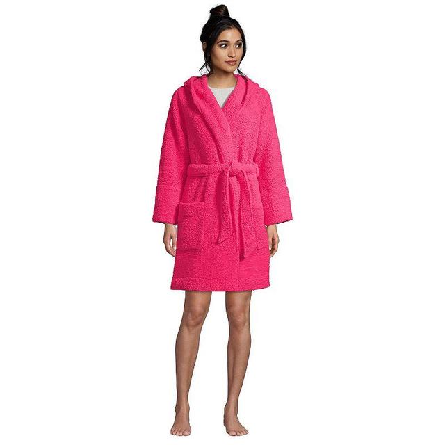 Womens Lands End Sherpa Fleece Hooded Robe Product Image