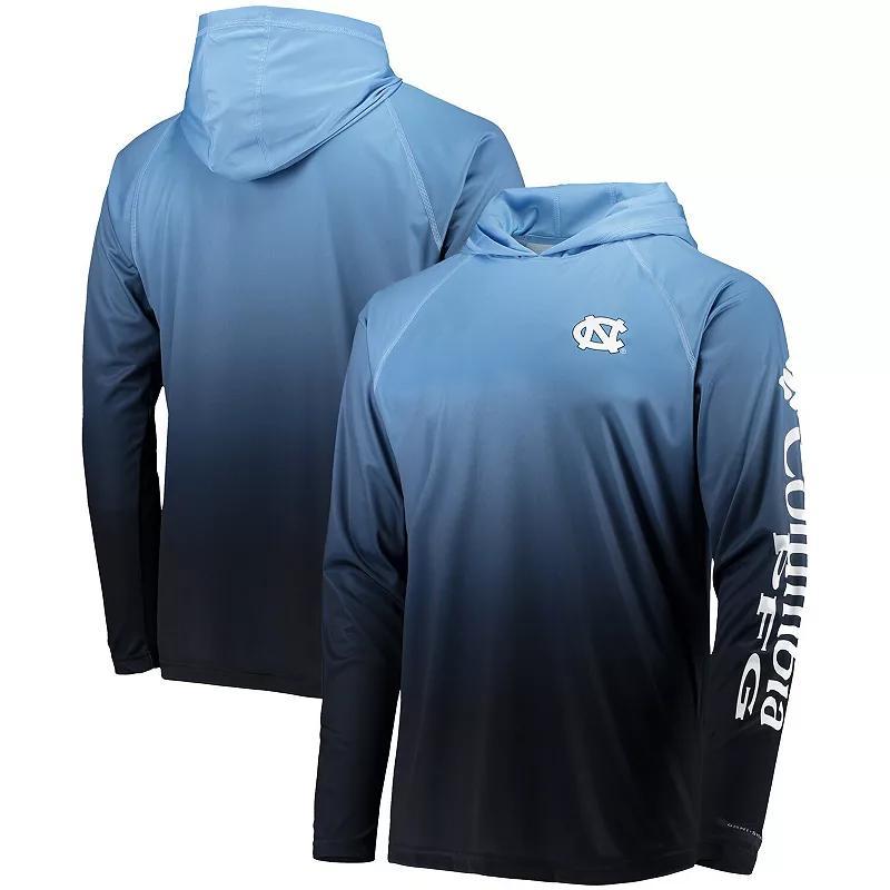 Mens Columbia PFG Carolina Blue North Carolina Tar Heels Terminal Tackle Omni-Shade UPF 50 Long Sleeve Hooded Top Product Image