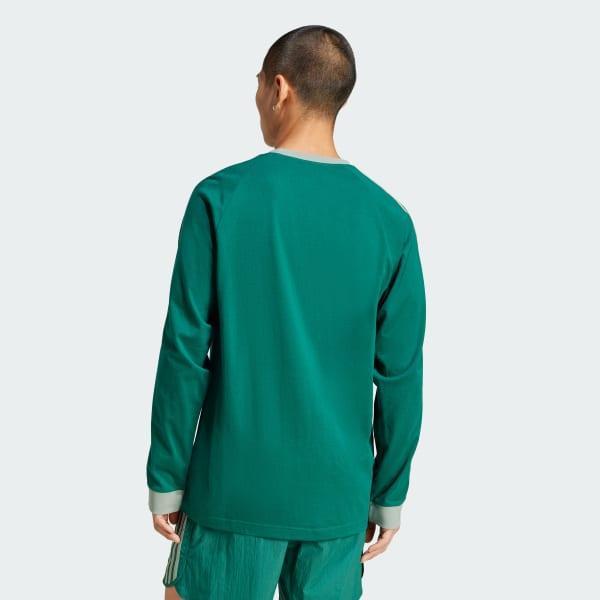 adidas Adicolor Classics 3-Stripes Long Sleeve Tee Collegiate Green 2XL Mens Product Image