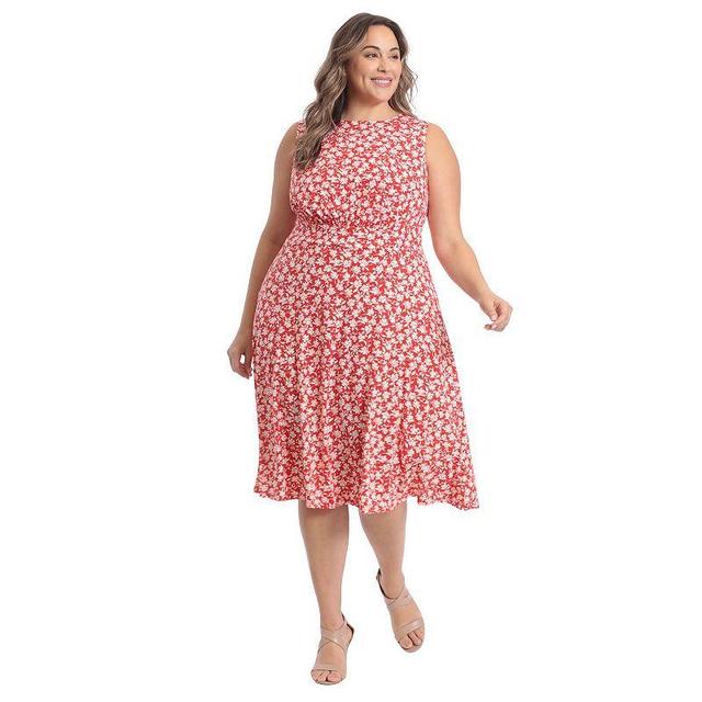 Plus Size London Times Midi Dress, Womens Product Image