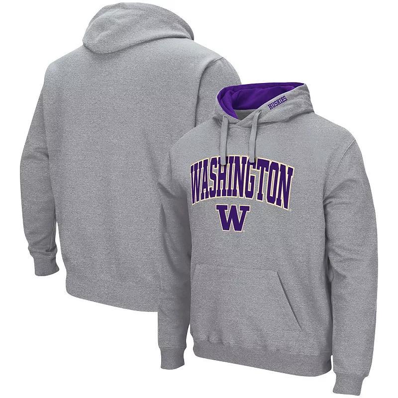 Mens Colosseum Heather Gray Pitt Panthers Arch & Logo 3.0 Pullover Hoodie Product Image