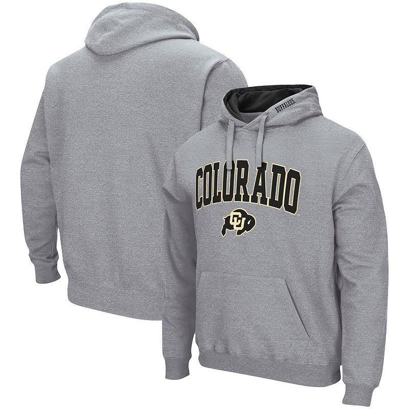 Mens Colosseum Heathered Gray Colorado Buffaloes Arch & Logo 3.0 Pullover Hoodie Product Image