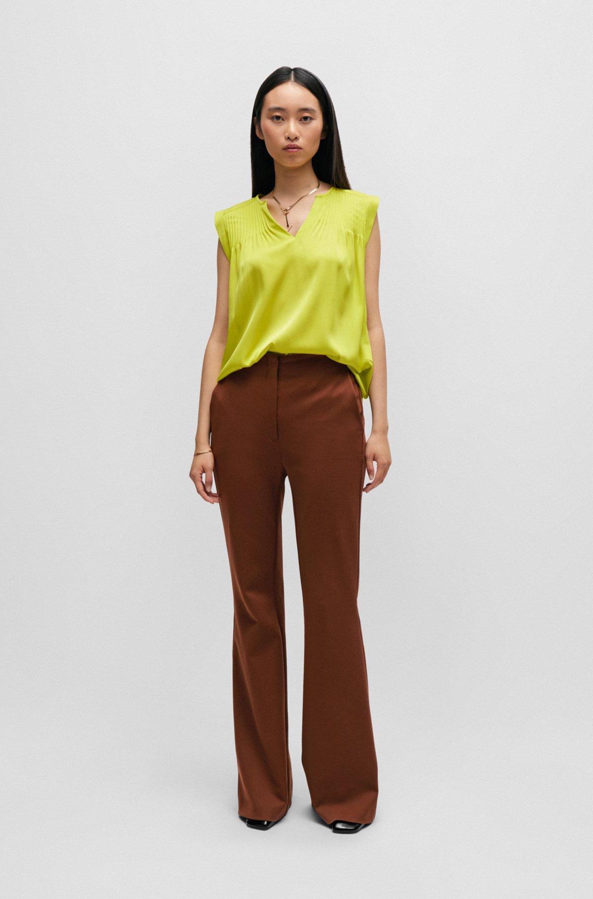 Relaxed-fit tailored blouse in stretch silk Product Image