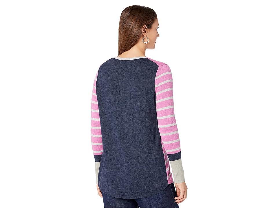 NIC+ZOE Petite Striped Vital Crew (Clover) Women's Sweater Product Image