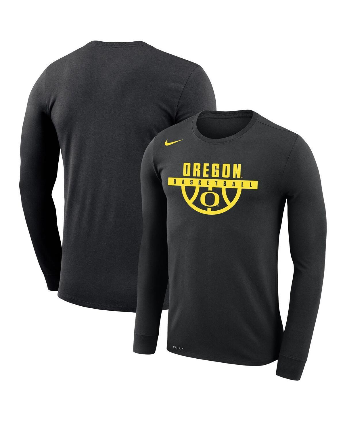 Mens Nike Black Oregon Ducks Basketball Drop Legend Long Sleeve Performance T-Shirt Product Image