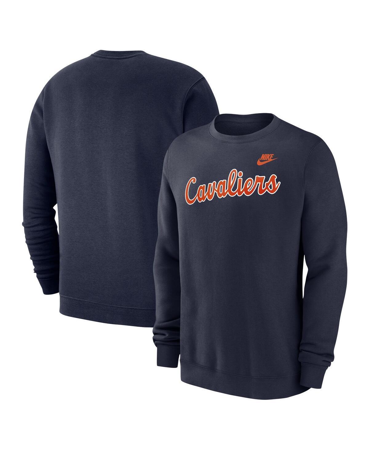 Mens Nike Virginia Cavaliers Vintage Club Fleece Pullover Sweatshirt Blue Product Image