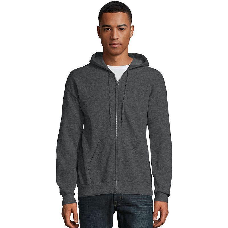 Mens Hanes EcoSmart Fleece Full-Zip Hooded Jacket Product Image