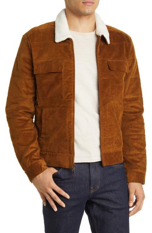 PAIGE Vosler Corduroy Zip Jacket with Faux Shearling Collar Product Image