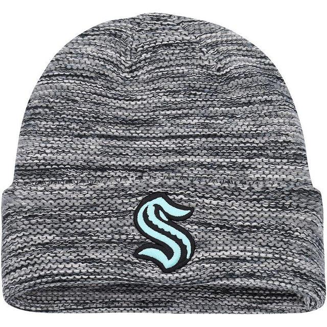 Mens adidas Black/White Seattle Kraken Marled Cuffed Knit Hat Product Image