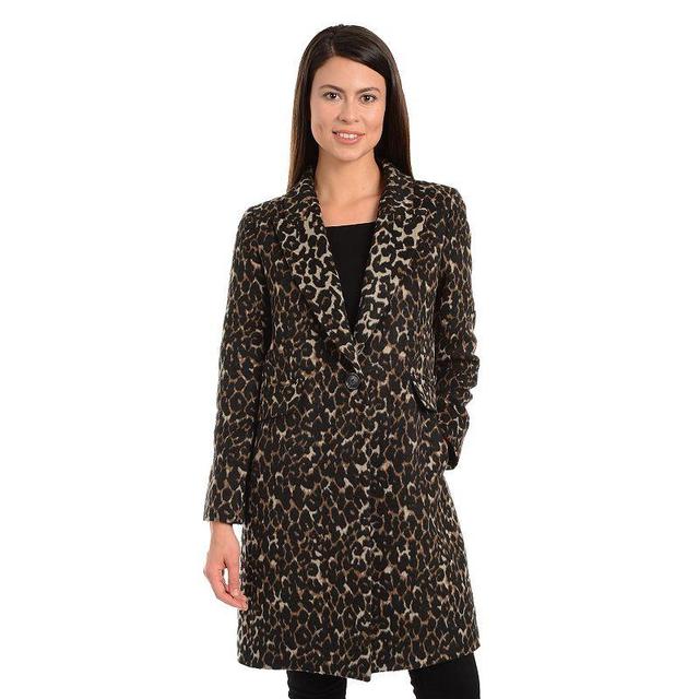 Womens Fleet Street Print Wool Blend Topper Coat Product Image