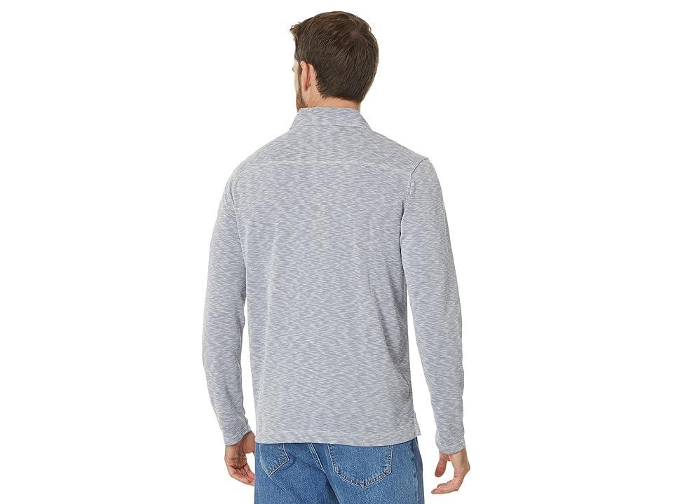 Johnston & Murphy Vintage Slub Long-Sleeve Polo (Indigo) Men's Short Sleeve Knit Product Image