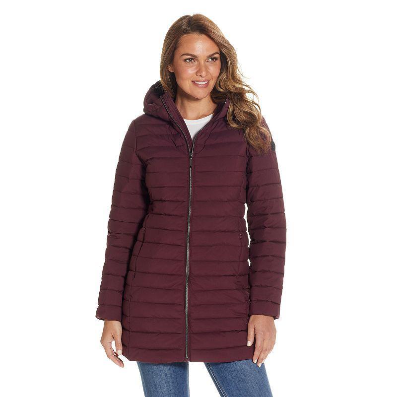 Womens Weathercast Hooded Channel Quilted Puffer Jacket Product Image