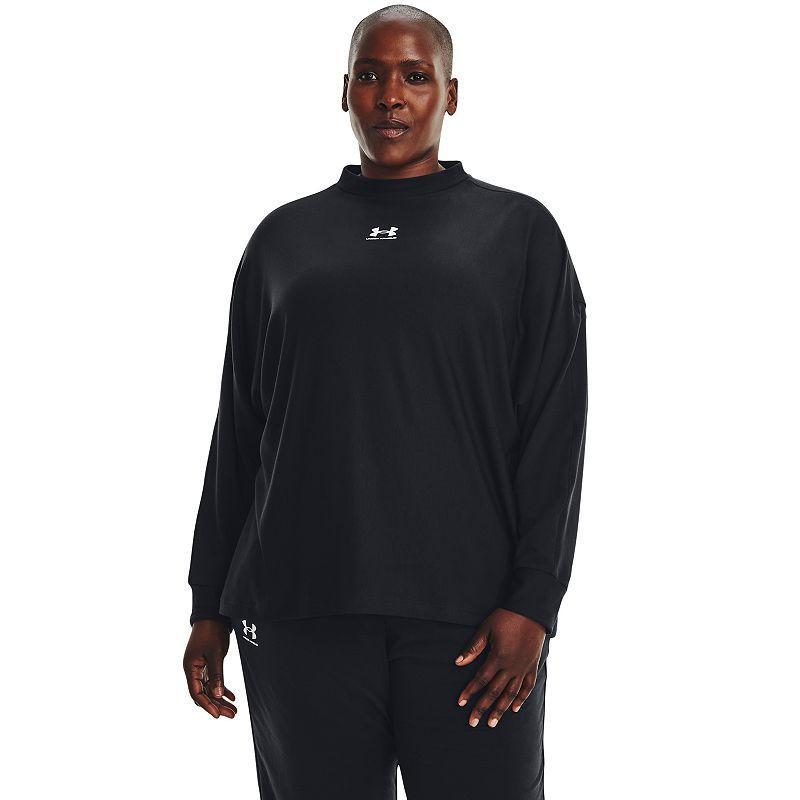 Plus Size Under Armour Rival Terry Oversized Crew Top, Womens Product Image