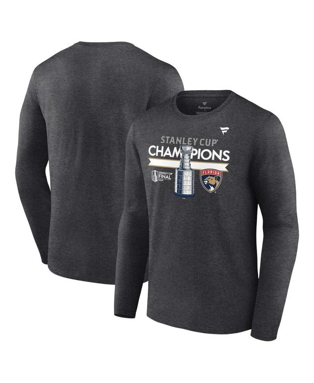 Fanatics Mens Heather Charcoal Florida Panthers 2024 Stanley Cup Champions Locker Room Long Sleeve T-Shirt Product Image