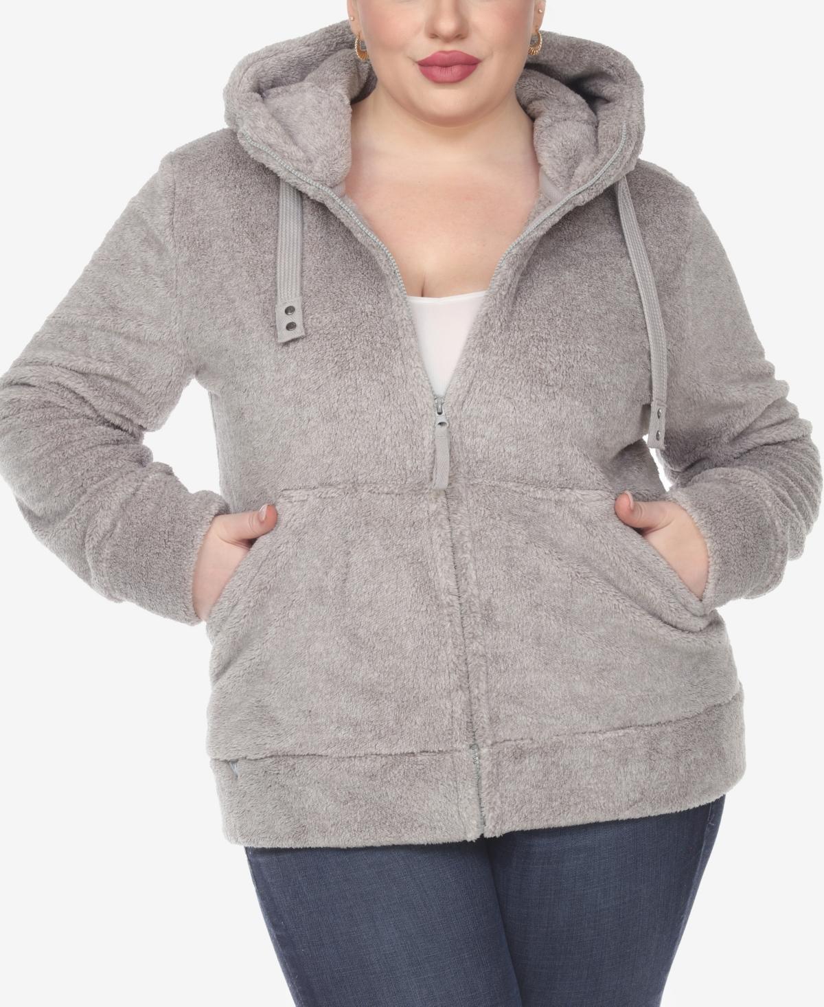 White Mark Plus Size Hooded Sherpa Jacket Product Image