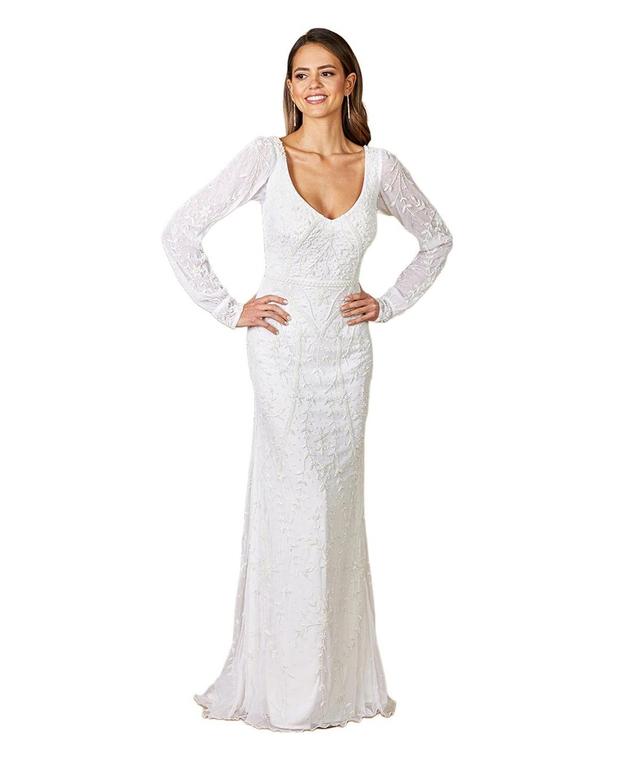 Lara Womens Gigi Romantic Long Sleeve Wedding Dress Product Image