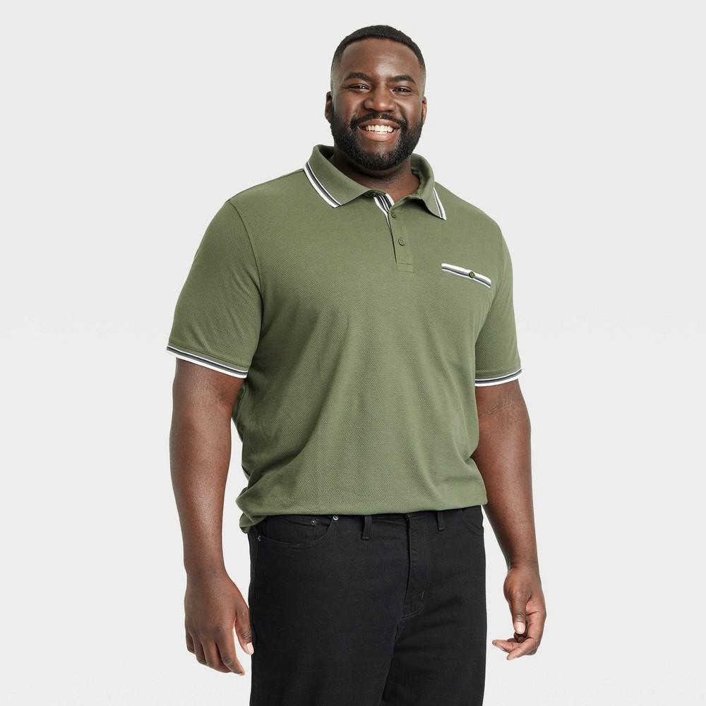 Mens Big & Tall Short Sleeve Polo Shirt - Goodfellow & Co Olive 3XL Product Image