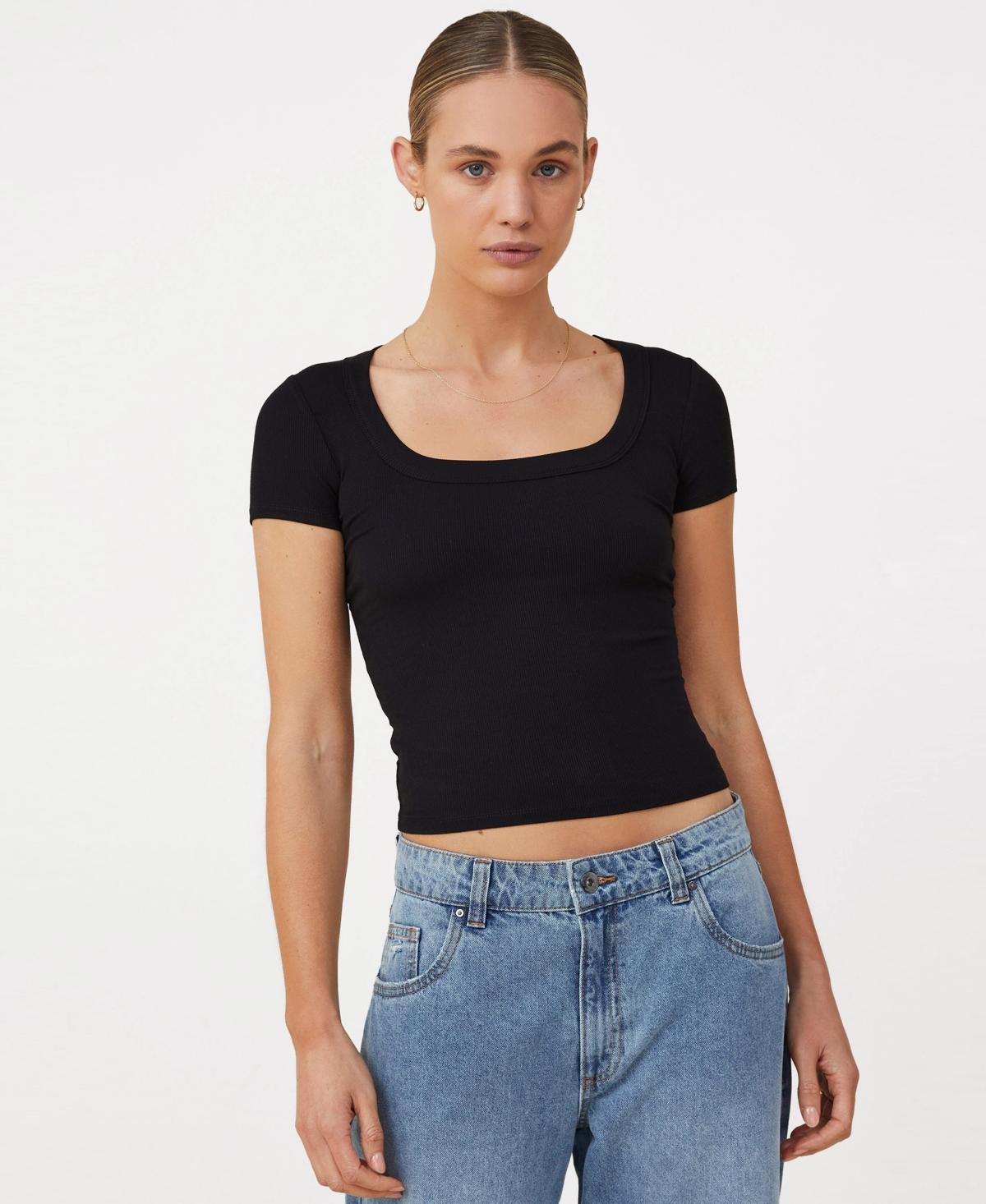 Cotton On scoop neck ribbed T-shirt Product Image