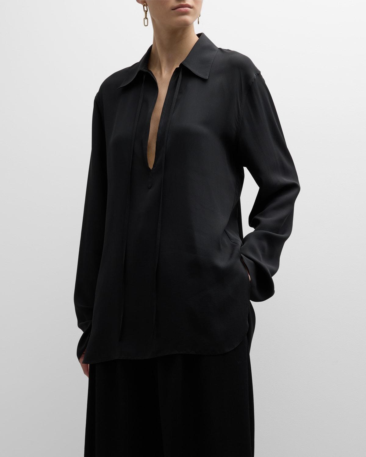 Womens Malon Keyhole Silk Shirt Product Image