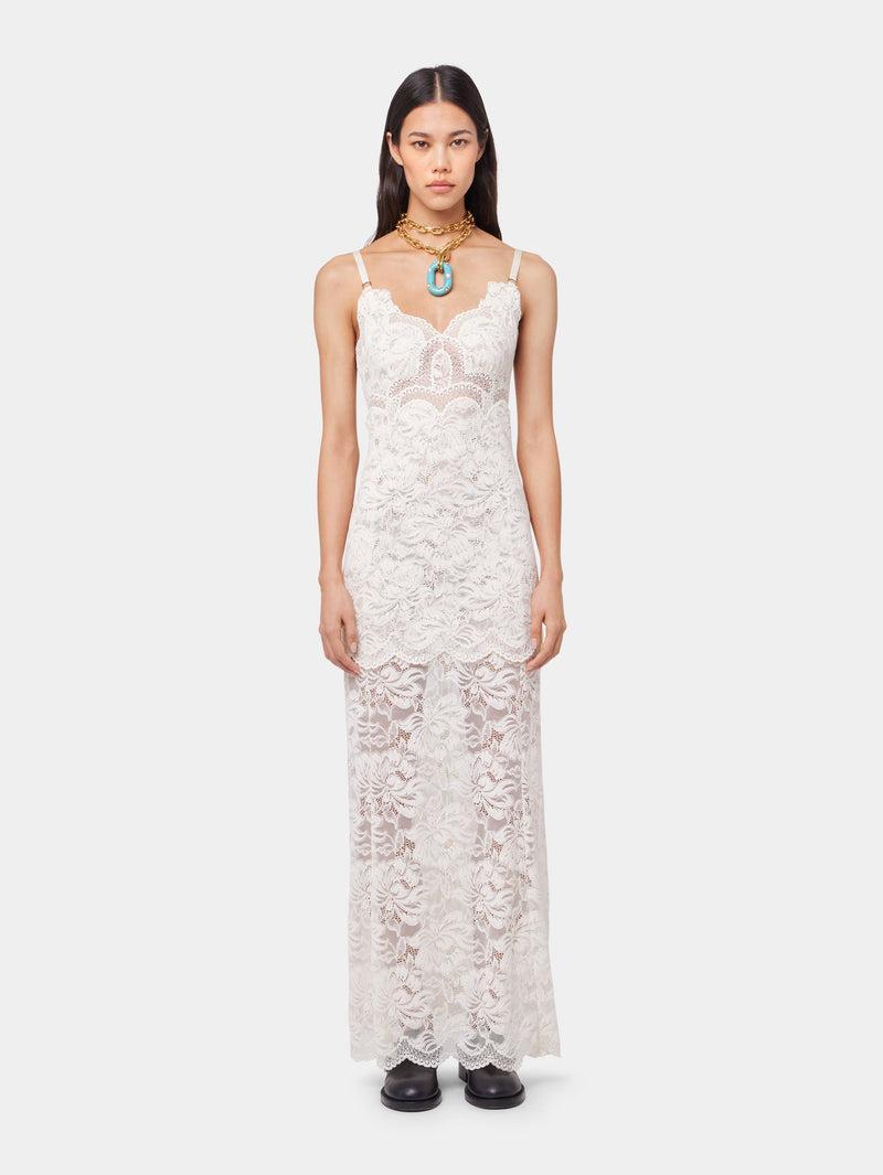 IVORY LONG DRESS IN LACE Product Image