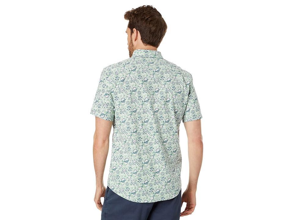 Faherty Breeze Floral Batik Print Short Sleeve Hemp Blend Button-Down Shirt Product Image