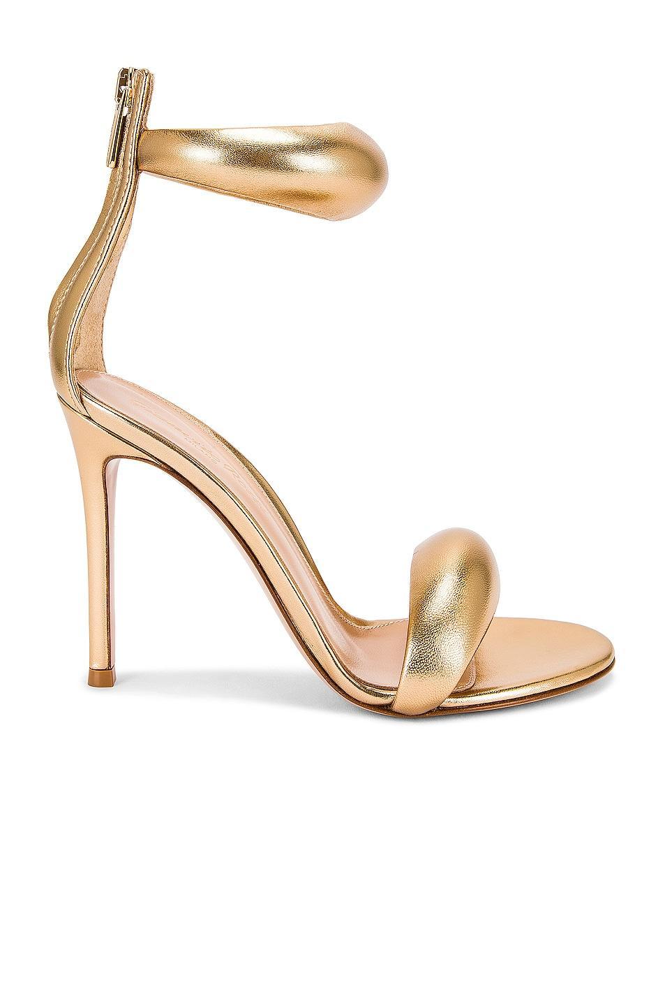 Gianvito Rossi Bijoux Heels in Metallic Gold Product Image