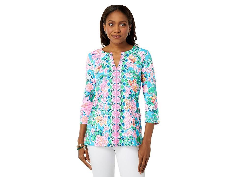 Lilly Pulitzer UPF 50+ Karina Tunic Rose To The Occasion Engineered Chilly Lilly) Women's Clothing Product Image