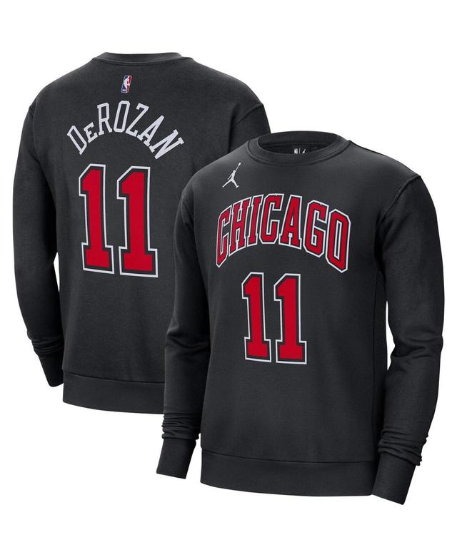 Mens Jordan DeMar DeRozan Black Chicago Bulls Statement Name and Number Pullover Sweatshirt Product Image