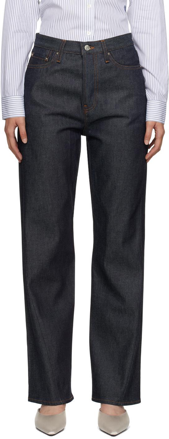 Navy Twisted Seam Jeans In 489 Raw Product Image