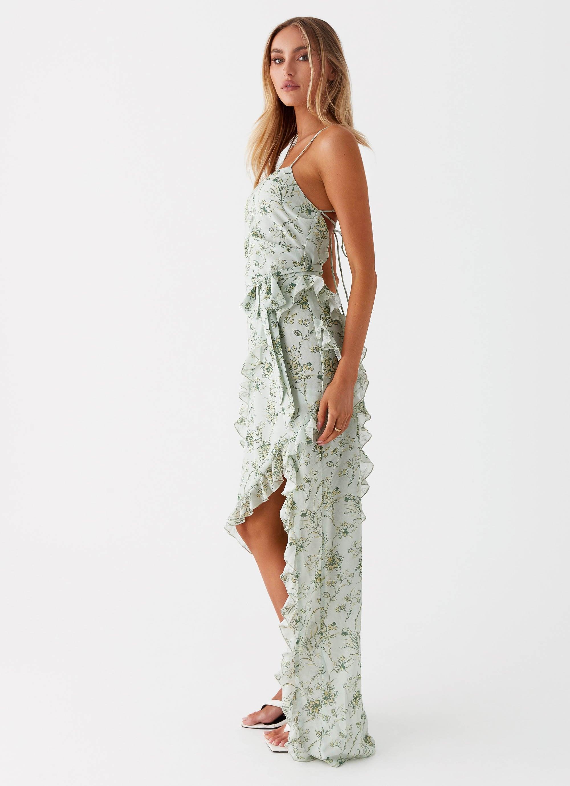 Sweet Serenity Maxi Dress - Sage Floral Product Image