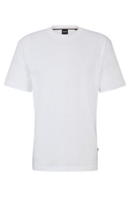 HUGO BOSS Cotton-jersey Regular-fit T-shirt With Seasonal Artwork In White Product Image