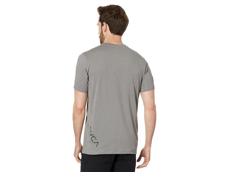 RVCA Sport Vent Stripe Short Sleeve Tee (Heather Grey Stripe) Men's Clothing Product Image