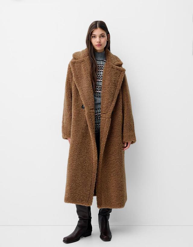 Long faux shearling coat Product Image