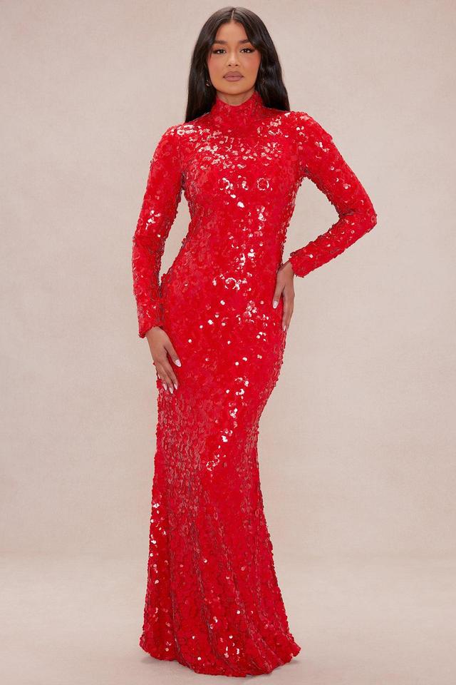 Ariana Embellished Gown - Red Product Image