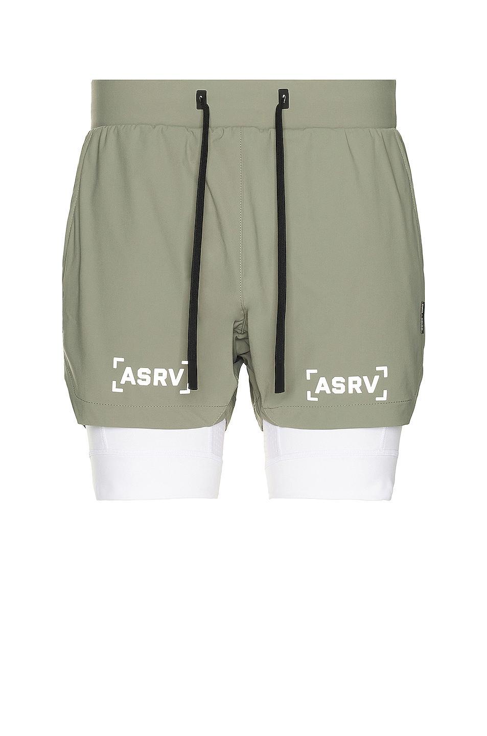 ASRV Tetra-lite 5 Liner Short in Sage/white - Green. (also in ). Product Image