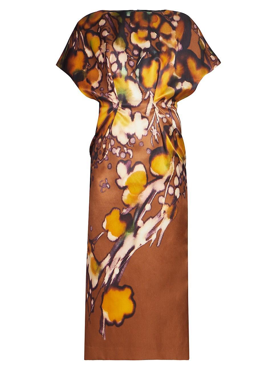 Womens Dezos Printed Cotton-Blend Midi-Dress Product Image