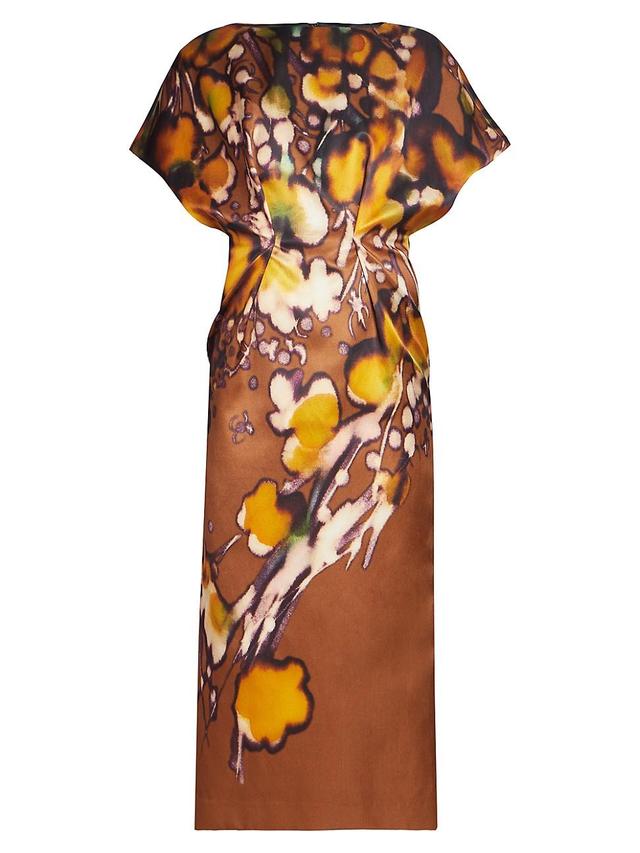 Womens Dezos Printed Cotton-Blend Midi-Dress Product Image