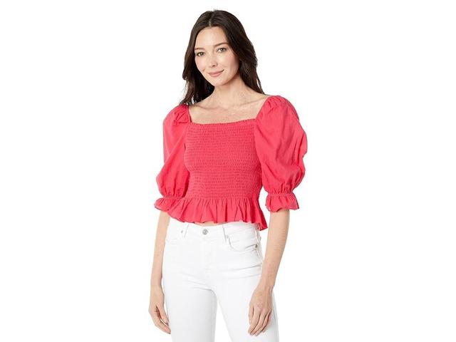 Tommy Hilfiger Smocked Top (Azalea) Women's Clothing Product Image