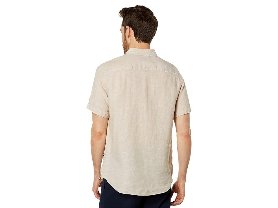 Nautica Mens Classic-Fit Solid Linen Short-Sleeve Shirt Product Image