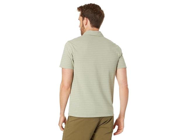 Vince Garment Dye Fleck Stripe Short Sleeve Polo (Washed Pale Thyme) Men's Clothing Product Image