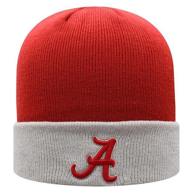 Mens Top of the World Crimson/Gray Alabama Crimson Tide Core 2-Tone Cuffed Knit Hat Product Image