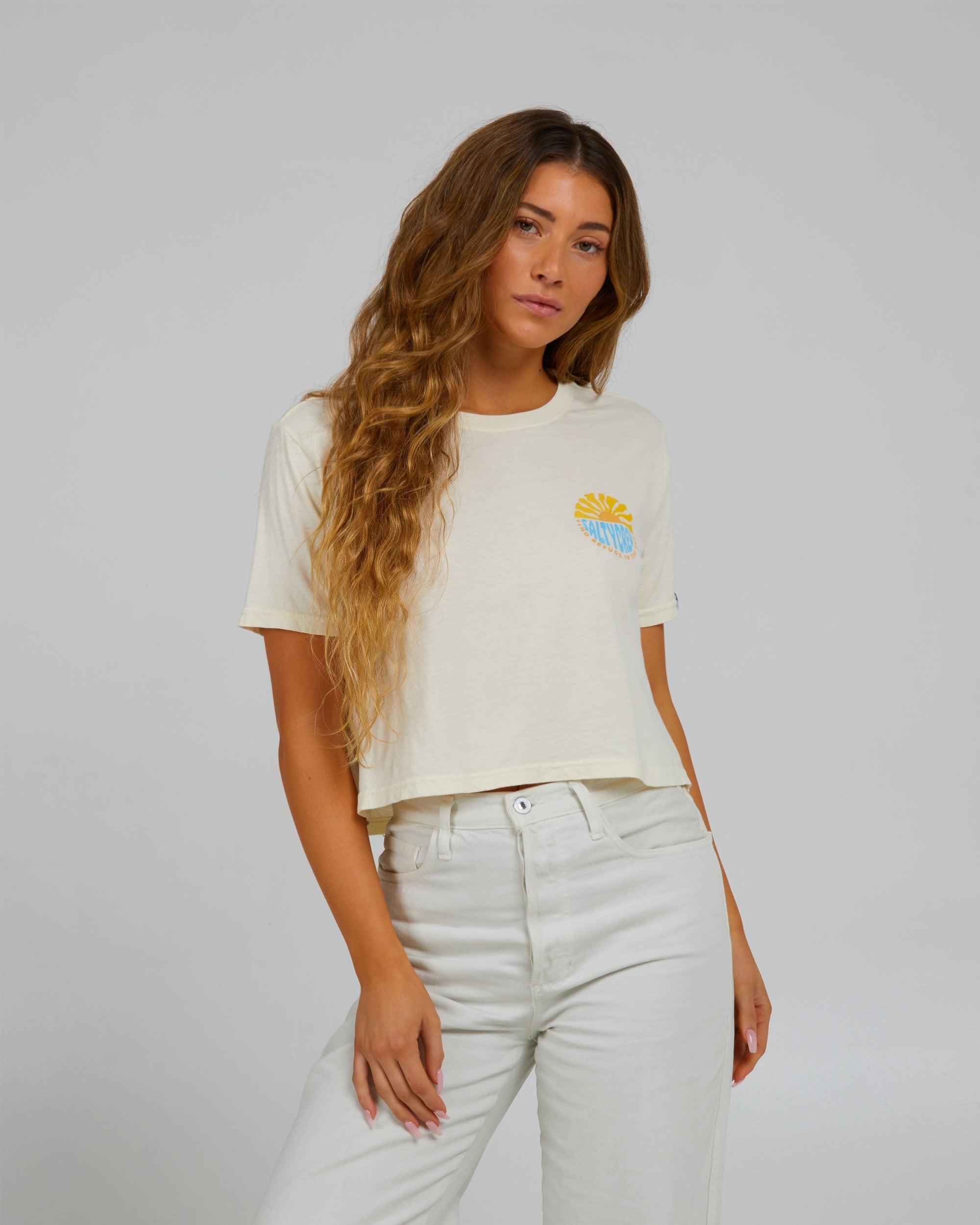 Sun Days Off White Crop Tee Female Product Image