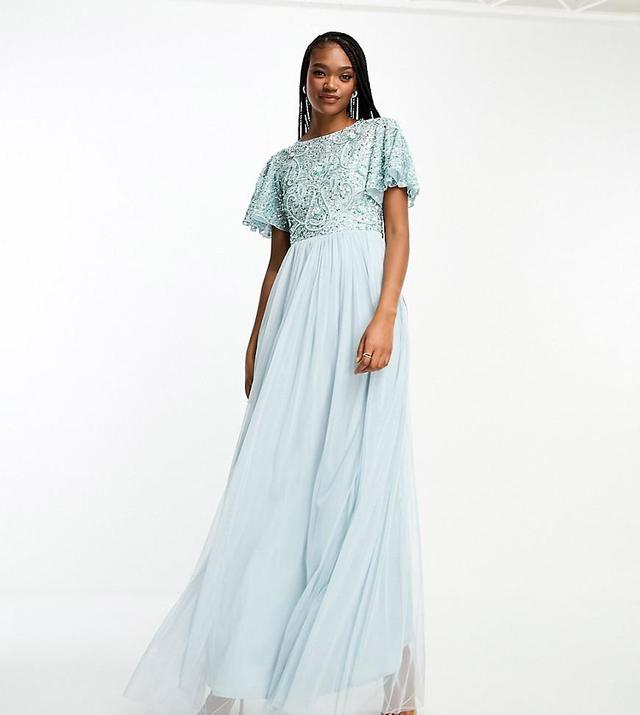 Beauut Tall Bridesmaid embellished maxi dress with open back detail Product Image