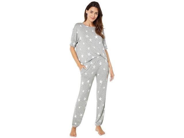 Honeydew Intimates Sun Lover French Terry Lounge Set (Heather Grey Stars) Women's Pajama Sets Product Image